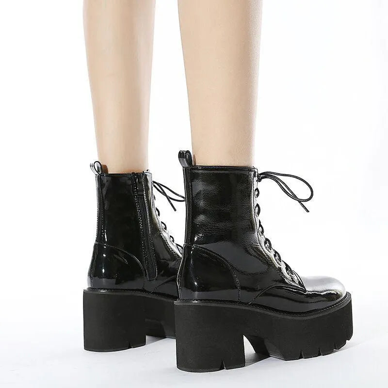 Leather High Heels Boots