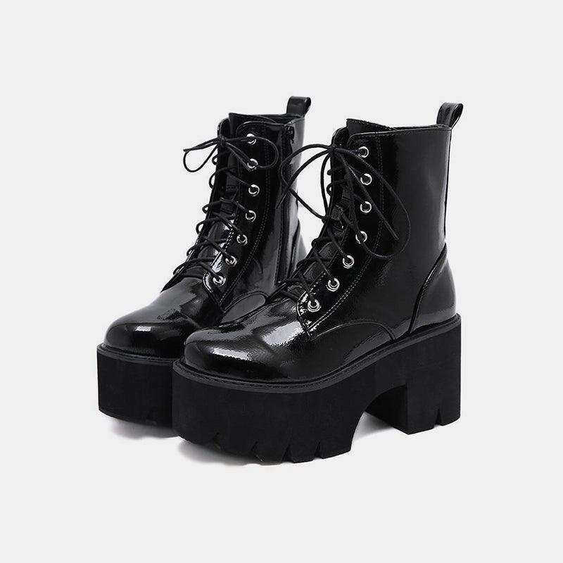Leather High Heels Boots