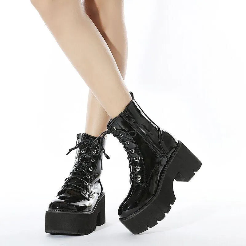Leather High Heels Boots