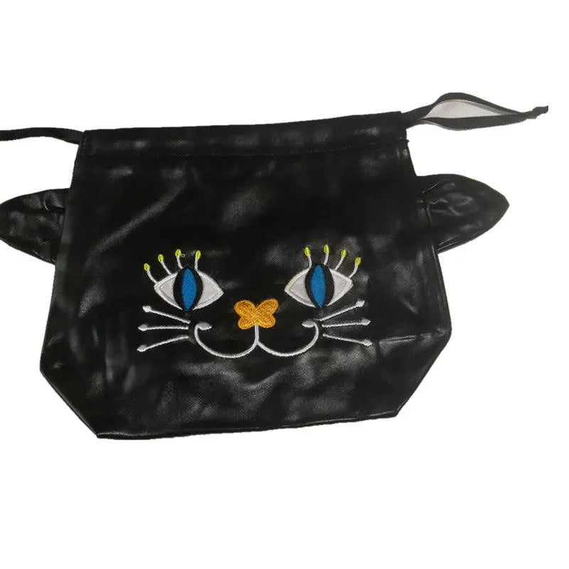 Cat Embroidery Cosmetics Collection Bag