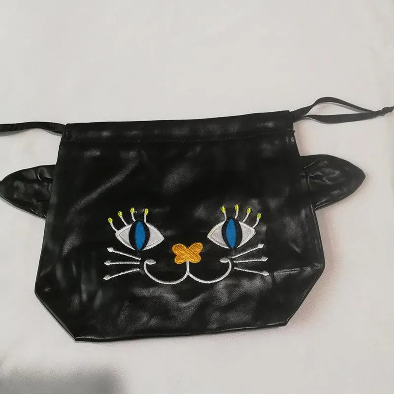 Cat Embroidery Cosmetics Collection Bag