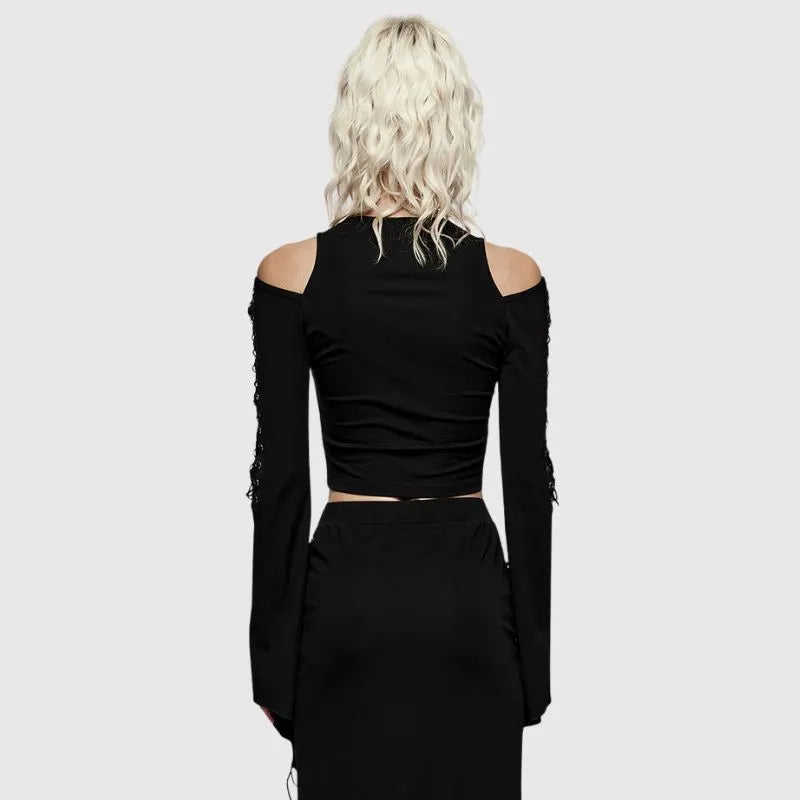 Cut-out Deep V-neck T-Shirt