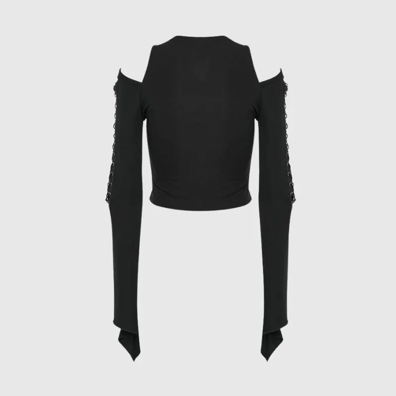 Cut-out Deep V-neck T-Shirt