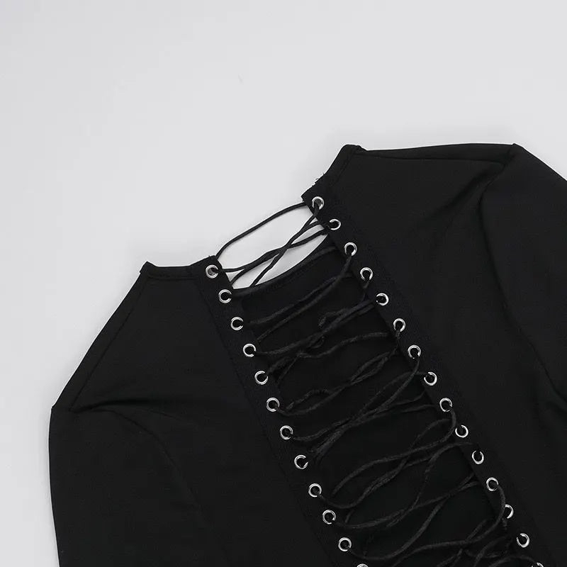 Dual-Wear Halter Neck Dress and Lace-up Romper