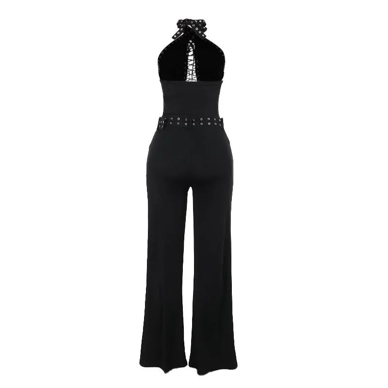 Dual-Wear Halter Neck Dress and Lace-up Romper