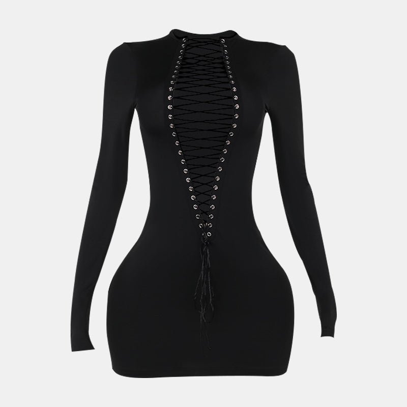 Dual-Wear Halter Neck Dress and Lace-up Romper