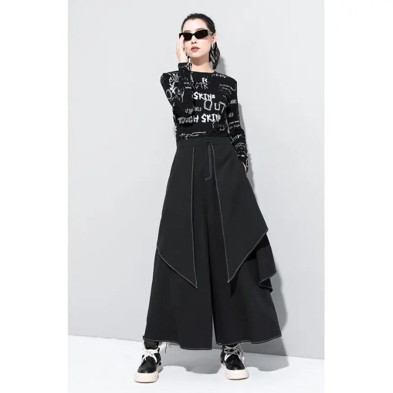 Fake Two-piece Wide-leg Pants