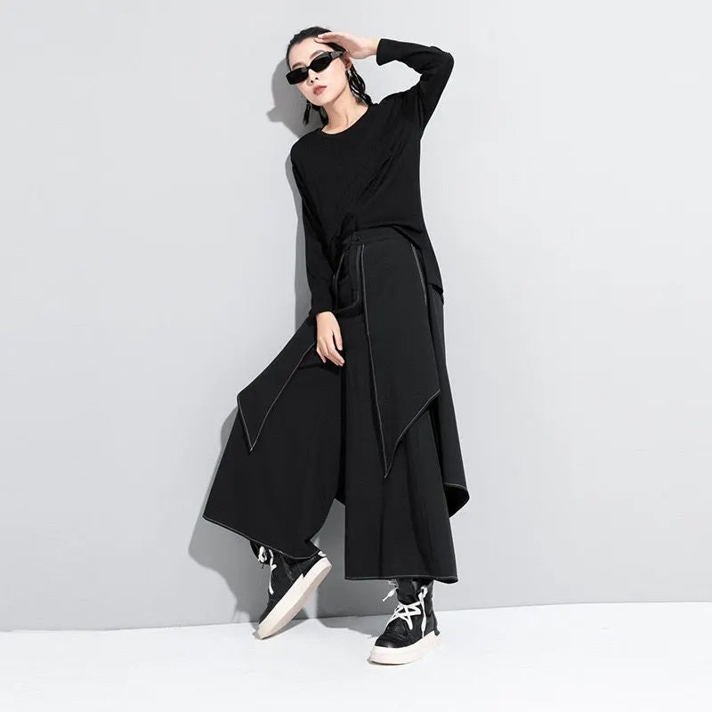 Fake Two-piece Wide-leg Pants
