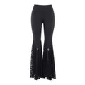Gothic Dark Lace Flared Pants
