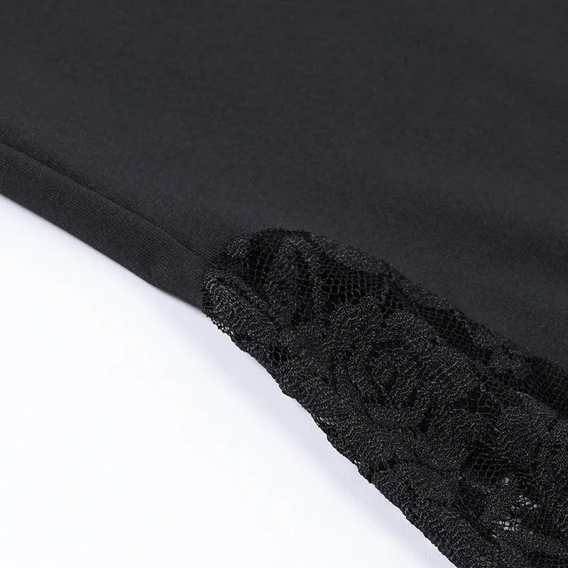 Gothic Dark Lace Flared Pants