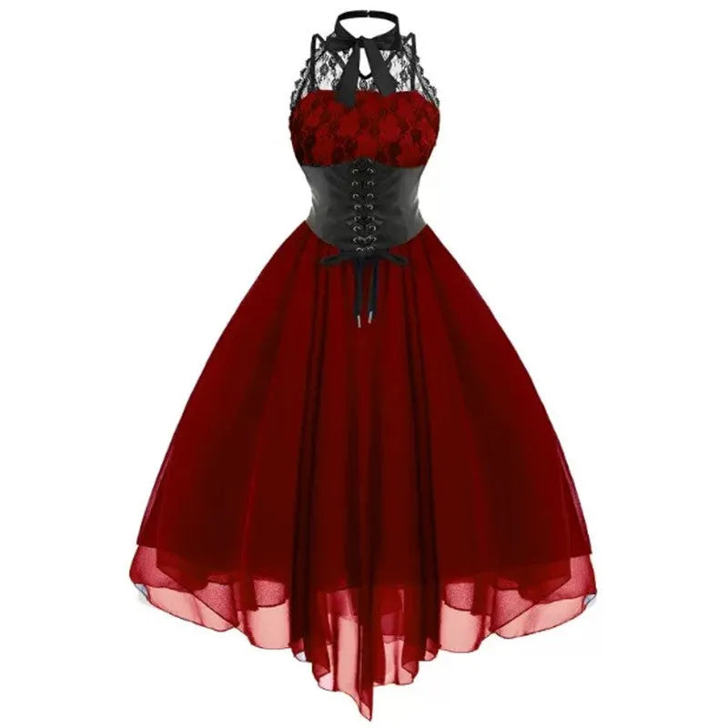 Backless Chiffon Retro Dress