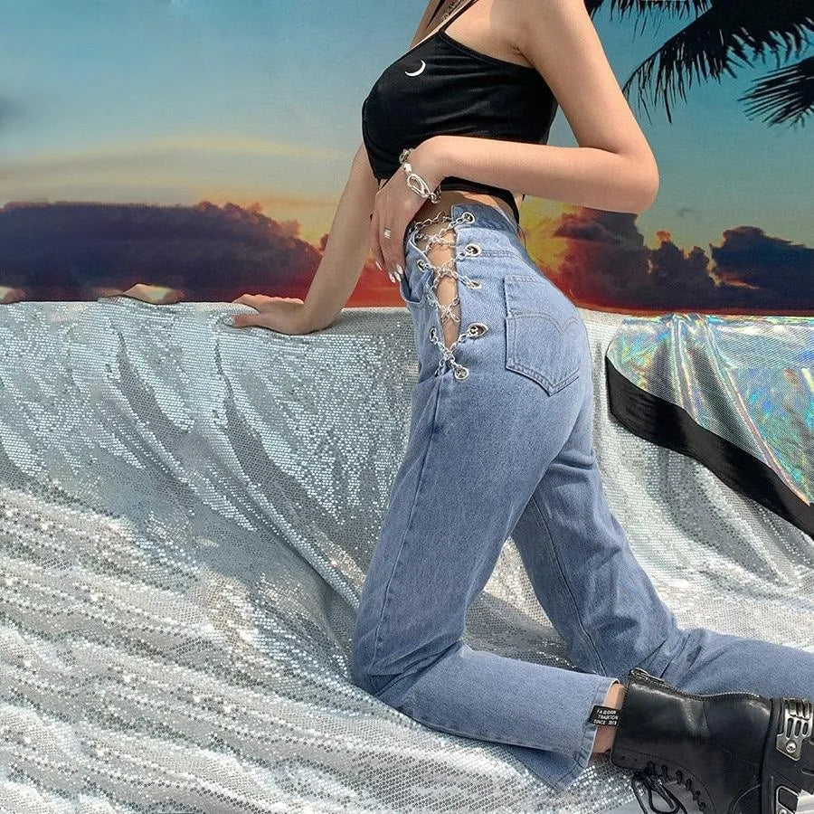 Chained Up High Waist Jeans