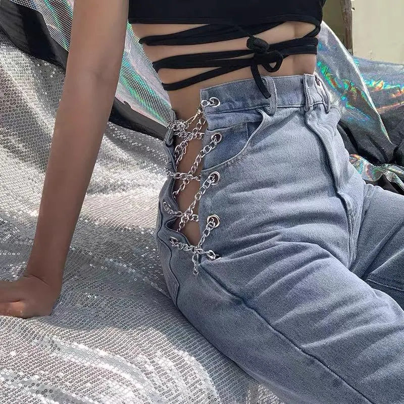 Chained Up High Waist Jeans