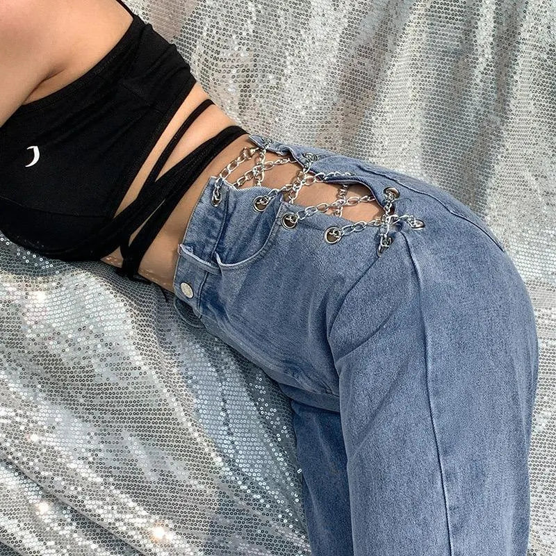 Chained Up High Waist Jeans