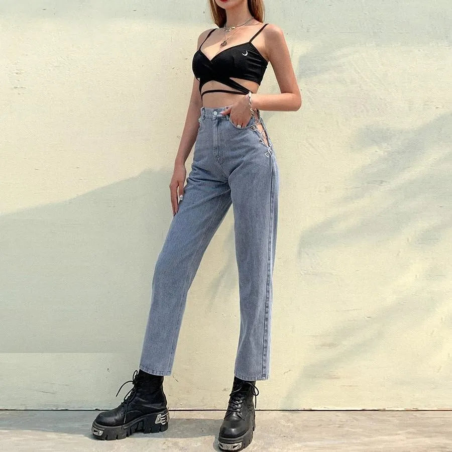 Chained Up High Waist Jeans