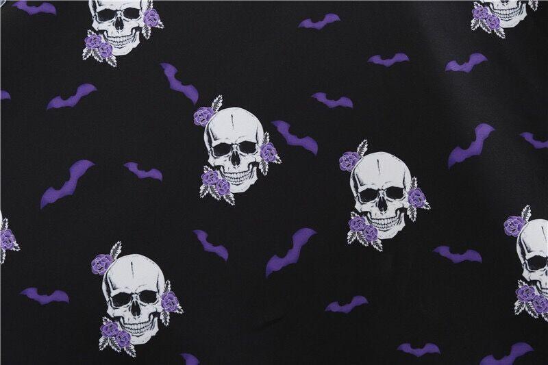 Halloween Skulls and Bats Bow Dress