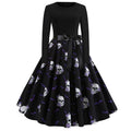 Halloween Skulls and Bats Bow Dress