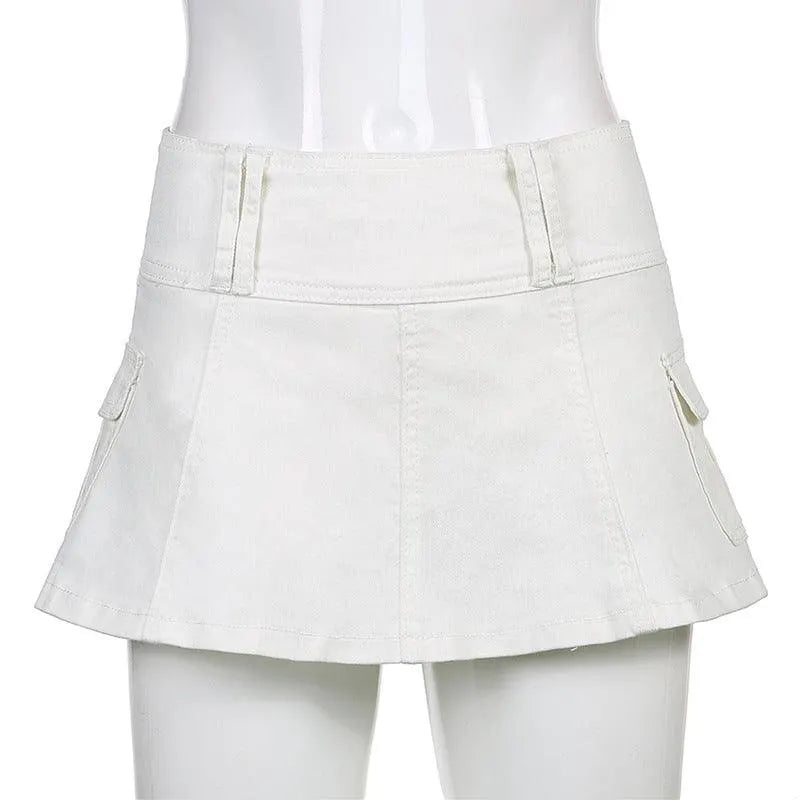Street Hot Girl Denim Pleated Skirt