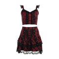 Every Breath You Take Plaid Lace Top and Skirt Set
