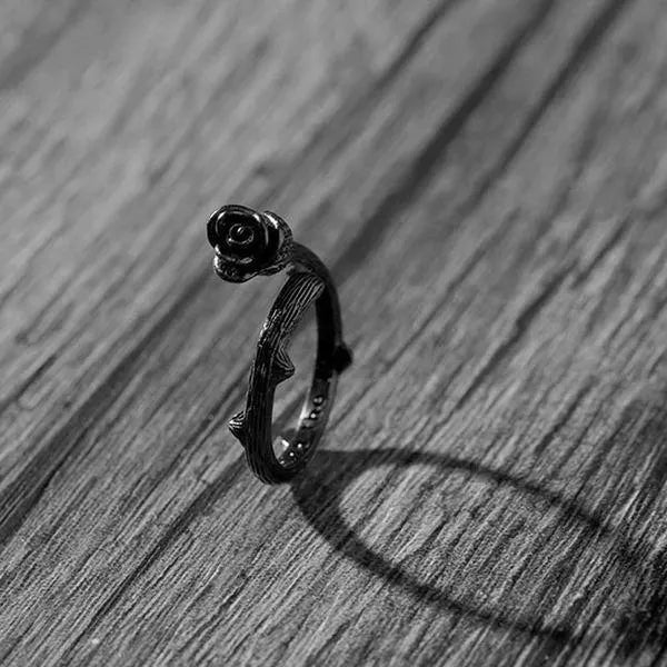 Black Gothic Rose Ring