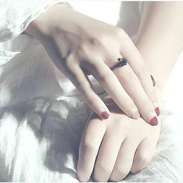 Black Gothic Rose Ring