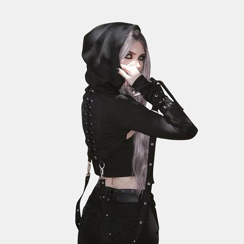 Crop Top Vampire Hoodie