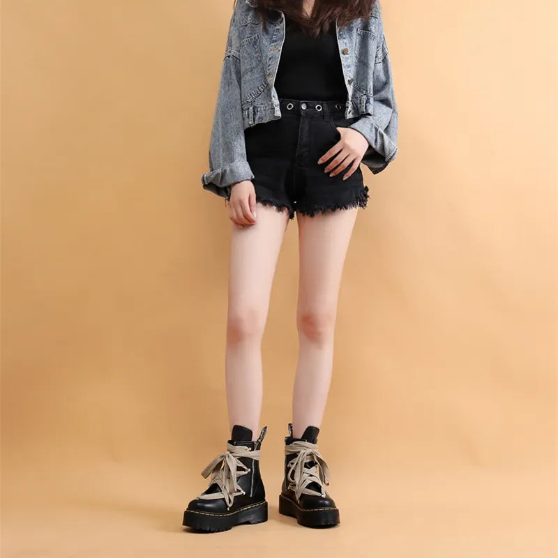 Gothic Litchi Pattern Round head Hexagrams Boots