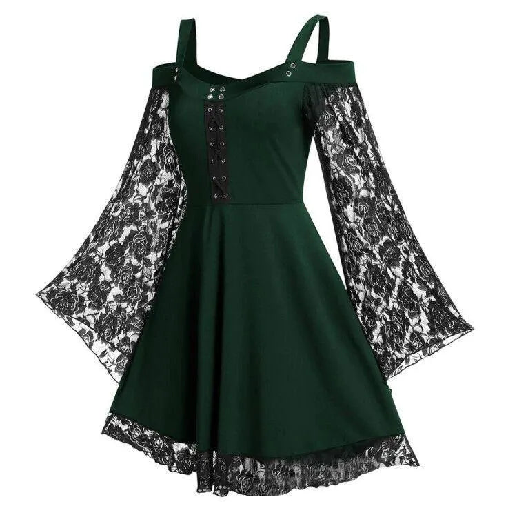 Puff Sleeve Sexy Lace Dress