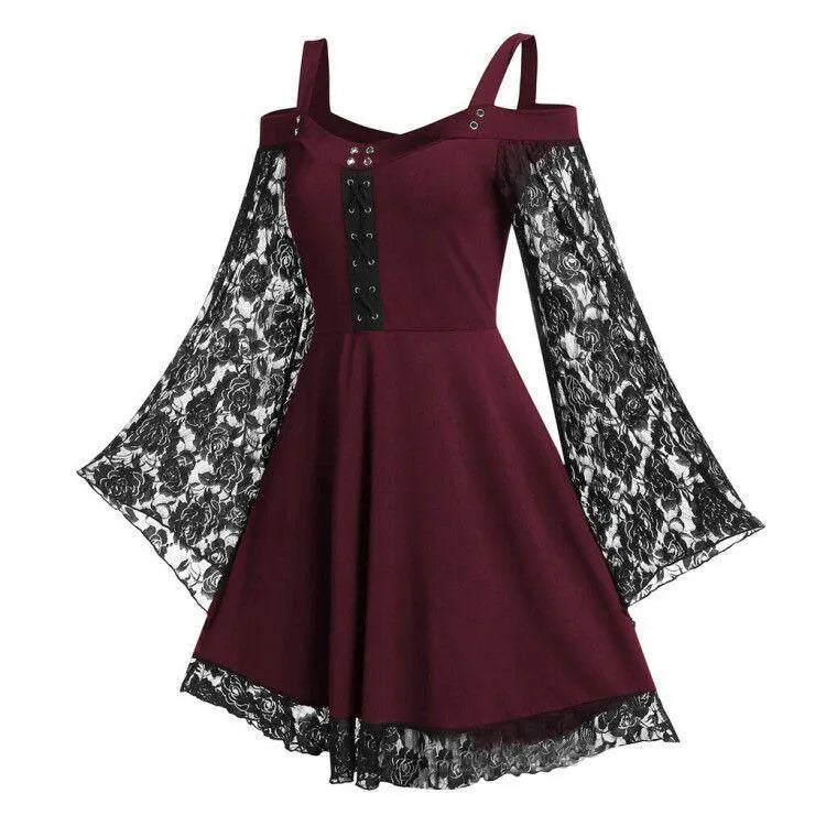 Puff Sleeve Sexy Lace Dress