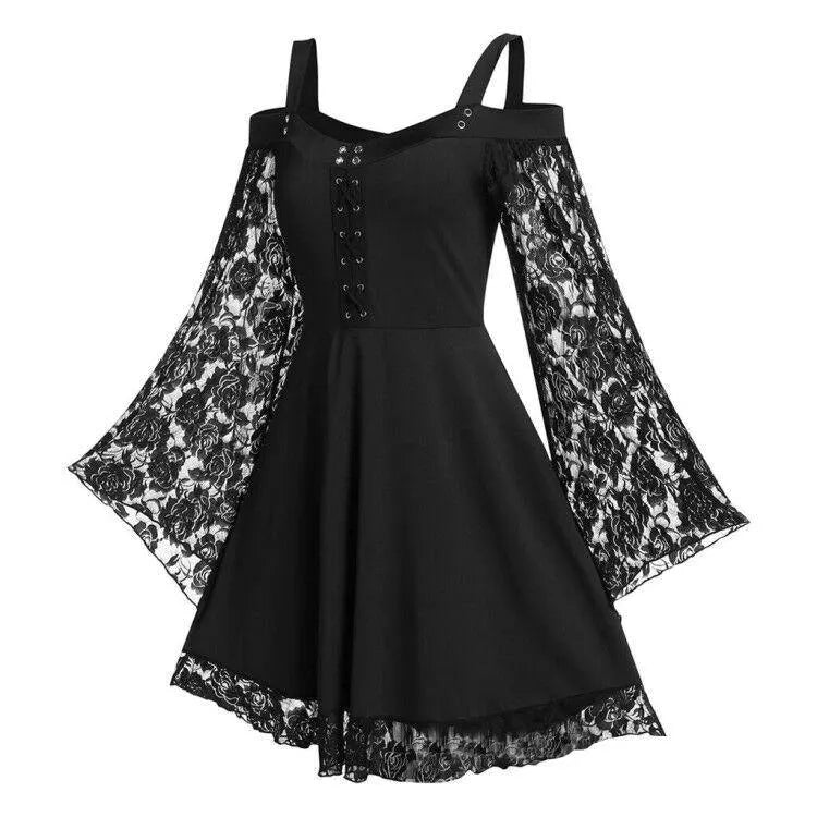 Puff Sleeve Sexy Lace Dress