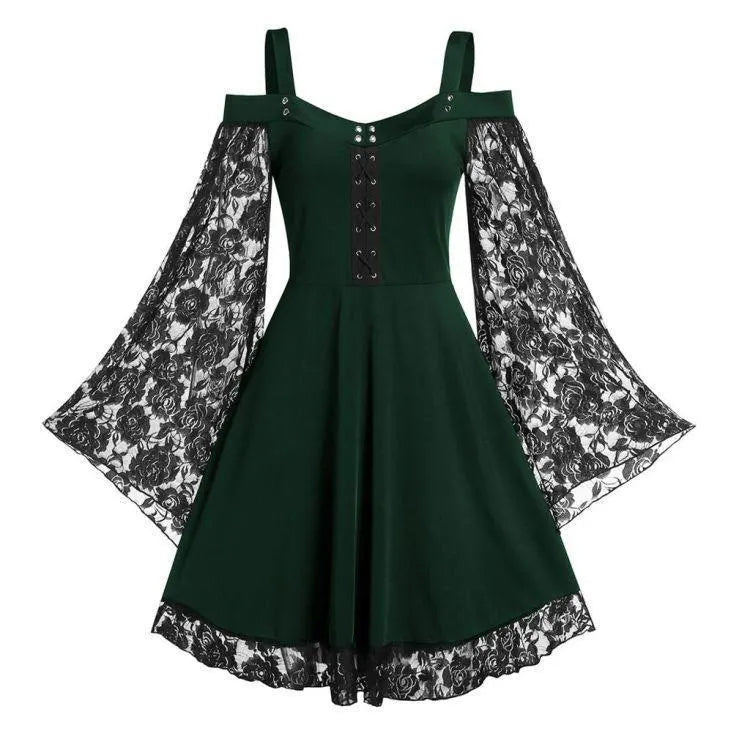 Puff Sleeve Sexy Lace Dress