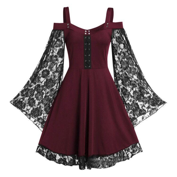 Puff Sleeve Sexy Lace Dress
