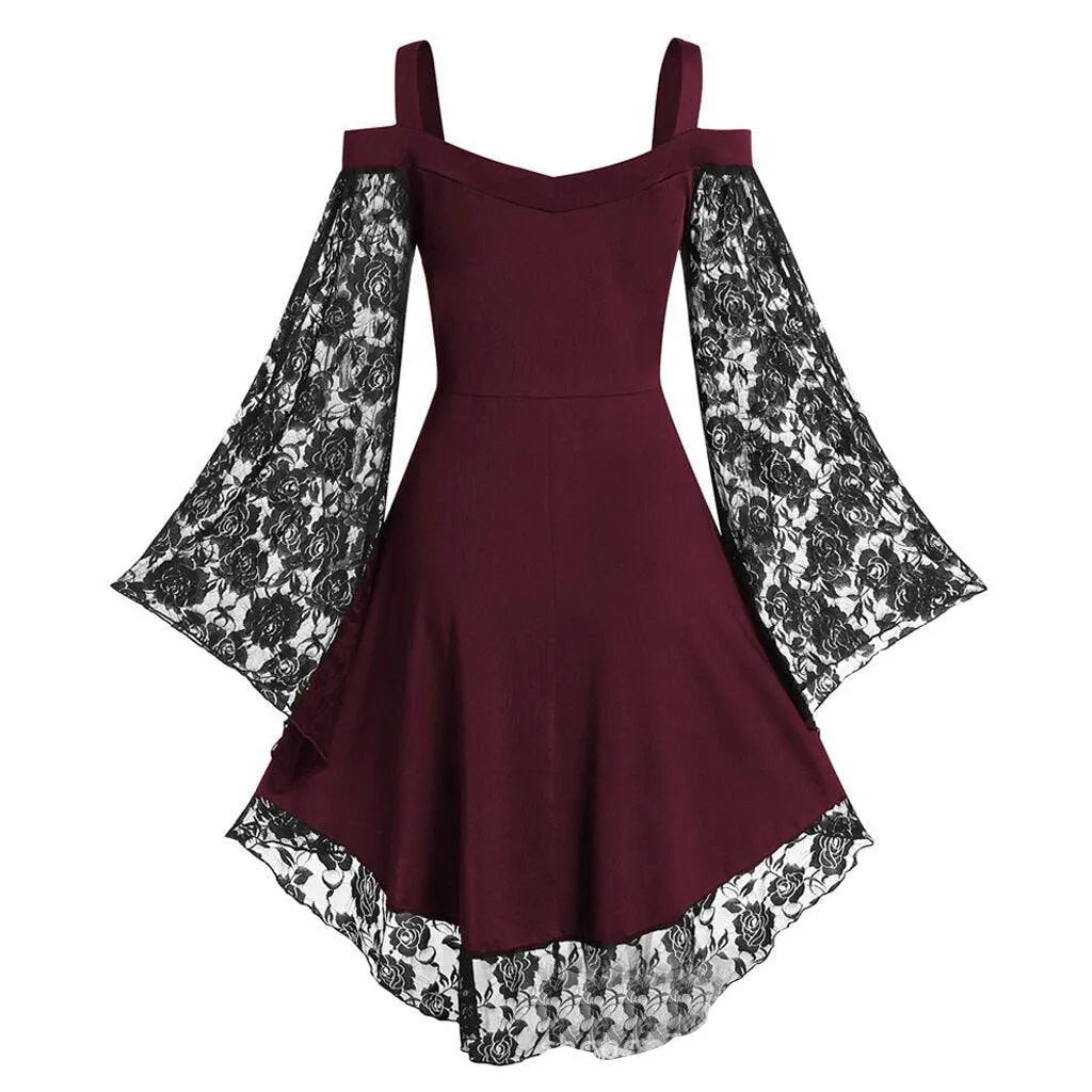 Puff Sleeve Sexy Lace Dress