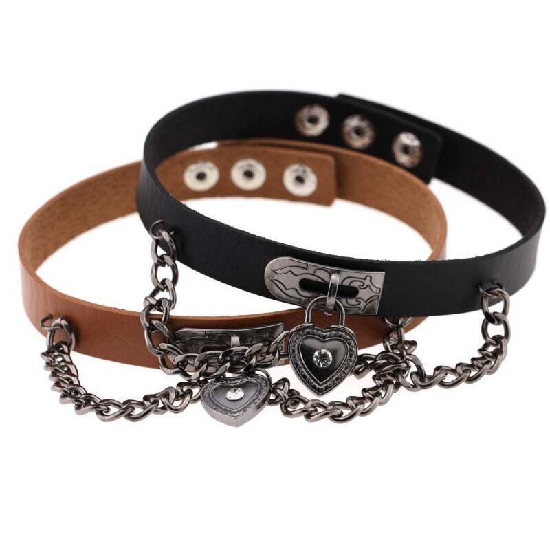 Chained Lock Heart Choker
