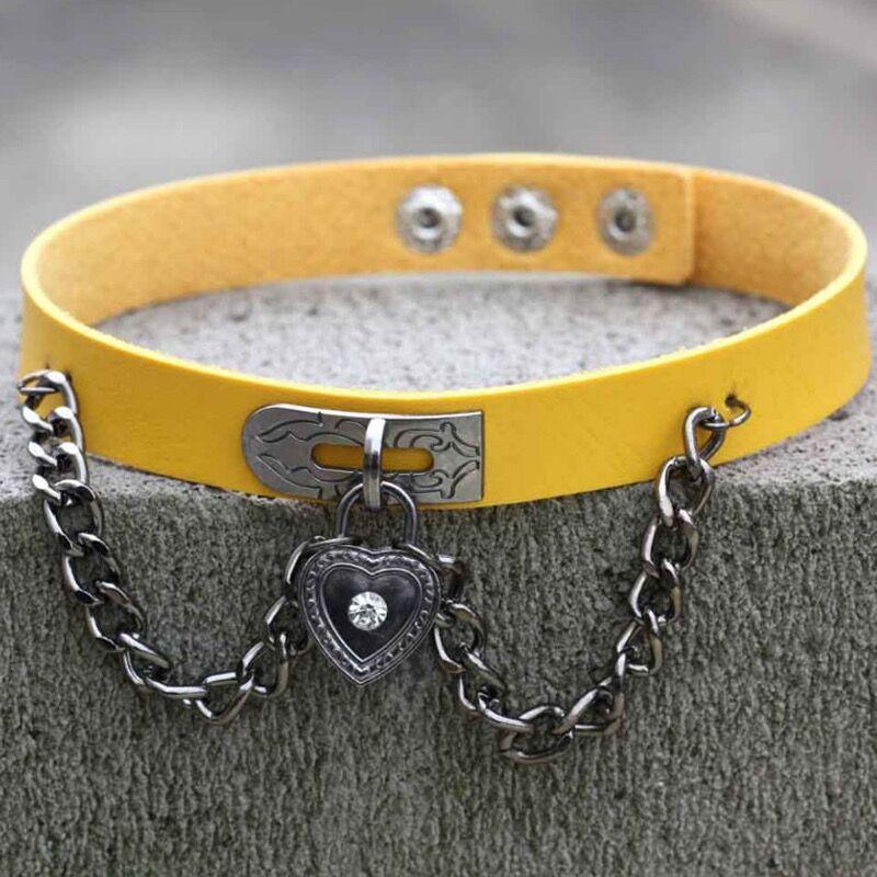 Chained Lock Heart Choker