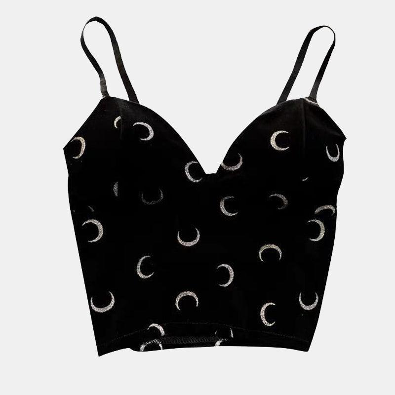 V-neck Velvet Print Top