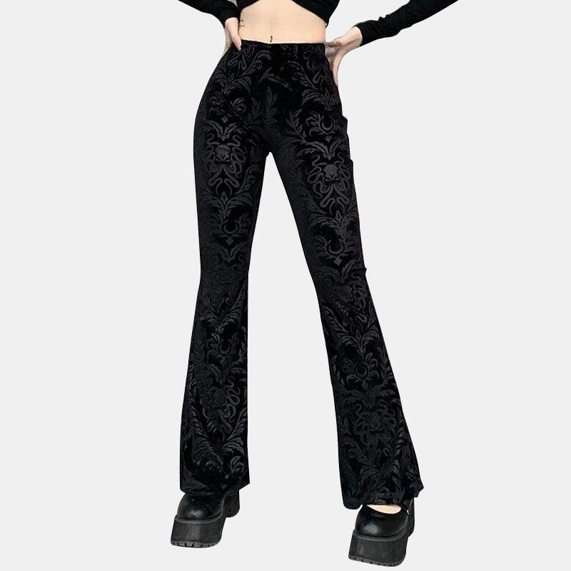 Embroidery Velvet Pants