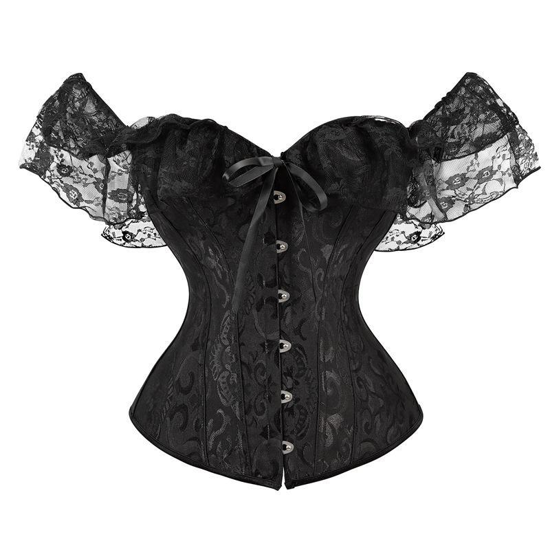 Short Sleeves Lace Corset Top