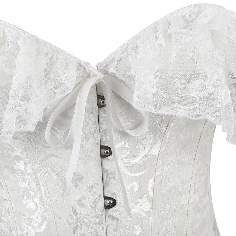 Short Sleeves Lace Corset Top