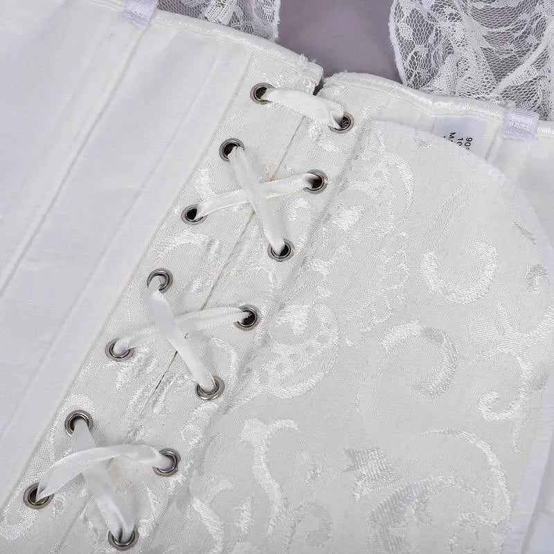 Short Sleeves Lace Corset Top