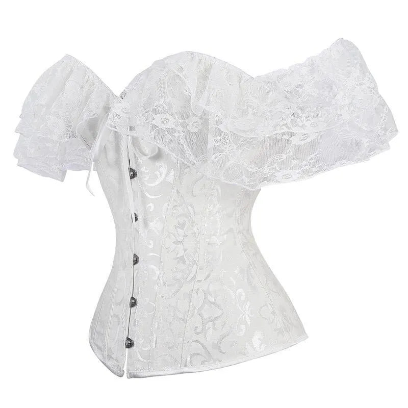 Short Sleeves Lace Corset Top