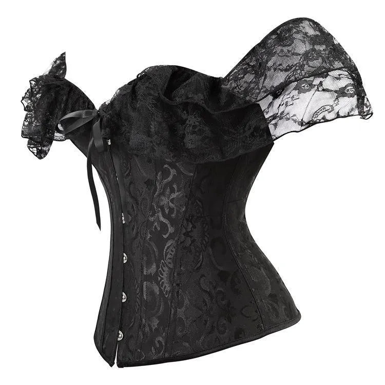 Short Sleeves Lace Corset Top