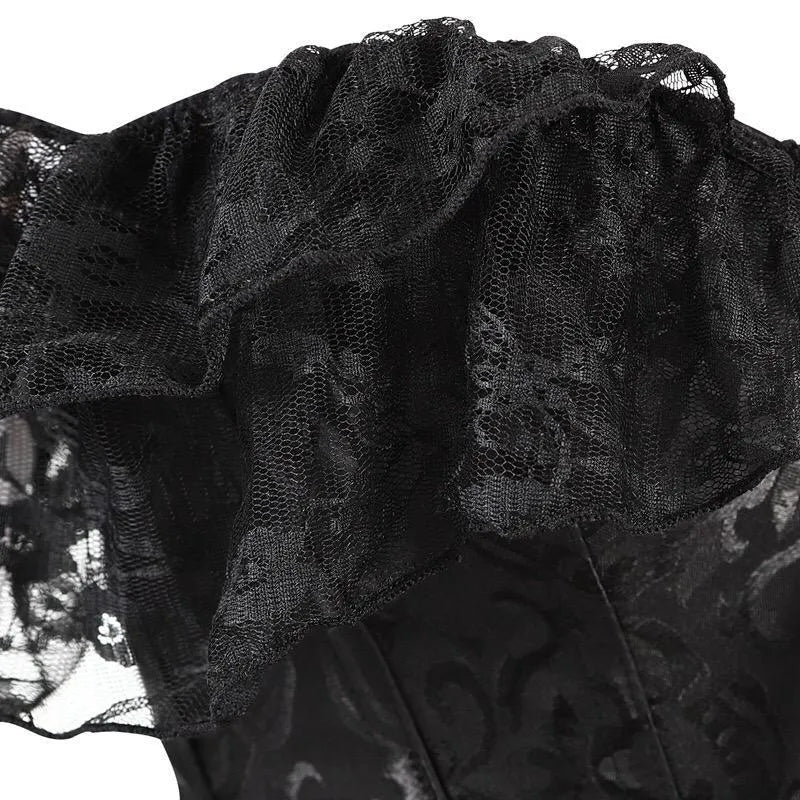 Short Sleeves Lace Corset Top