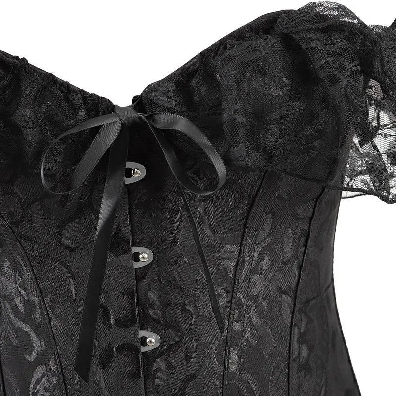 Short Sleeves Lace Corset Top