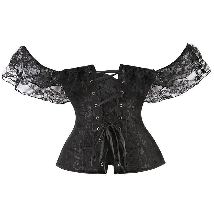 Short Sleeves Lace Corset Top