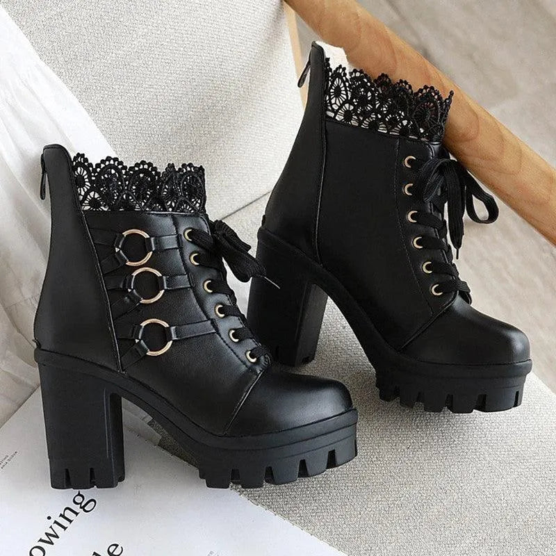 Victorian O-Ring Lace Boots