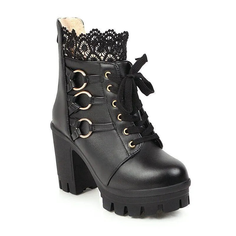 Victorian O-Ring Lace Boots
