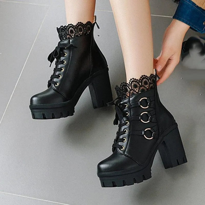 Victorian O-Ring Lace Boots
