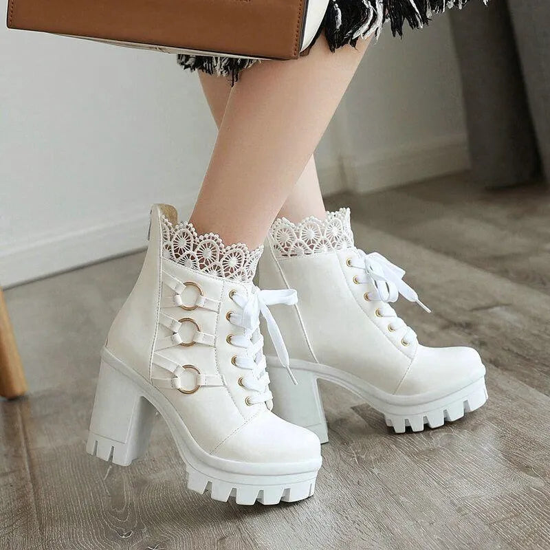 Victorian O-Ring Lace Boots