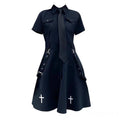 Punk Style Short Sleeve Shirt Dress